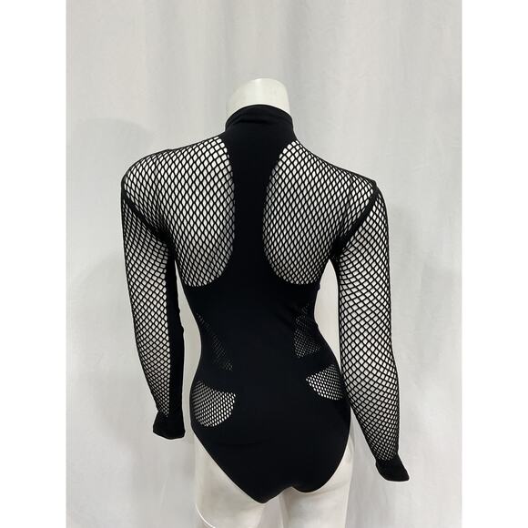 The Attico Black Polyamide Mesh Bodysuit Size S - Picture 3 of 5